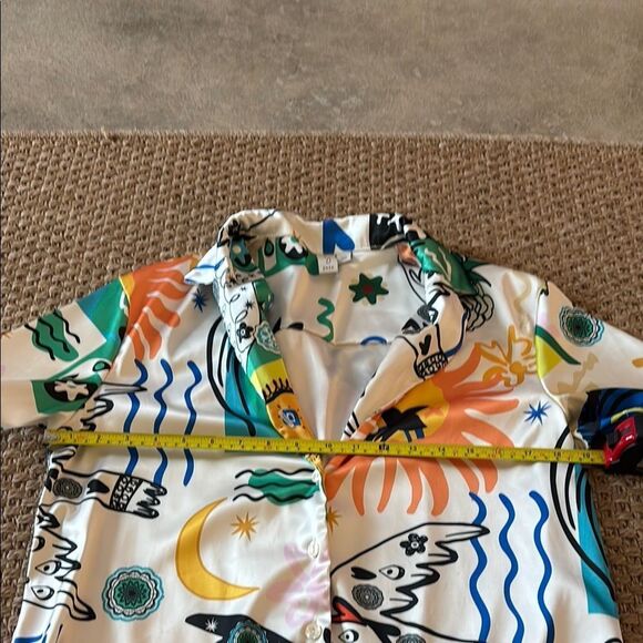 Joie White and Green Artistic Blouse - Picture 8 of 9